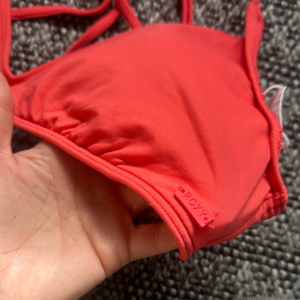 Roxy Coral-Red Strappy Bralette Swim Top - Picture 2 of 5